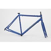 Motobecane Gravel Super Road Cyclocross Disc Brake Aluminum Road Bike Frame Frameset Rigid Fork Matt Blue