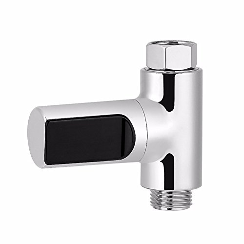 Shower Thermometer,yanQxIzbiu LED Home Water Shower Thermometer Flow Temperature Monitor for Baby Care - Silver