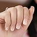Bling Art False Nails French Fake White Lines Squoval 24 Acrylic Medium Tips