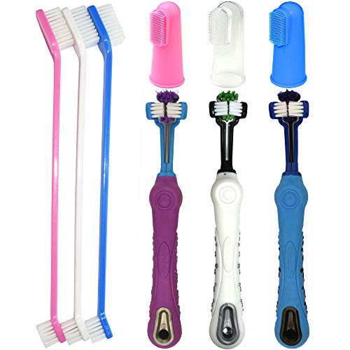RosyLife Pet Dog Soft Toothbrush Dog Toothbrush Finger Toothbrush pet Toothbrush Small to Large Dogs (9 pcs-HLB)
