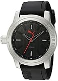 PUMA Quartz Stainless Steel and Polyurethane Watch, Color:Black (Model: PU103991001)
