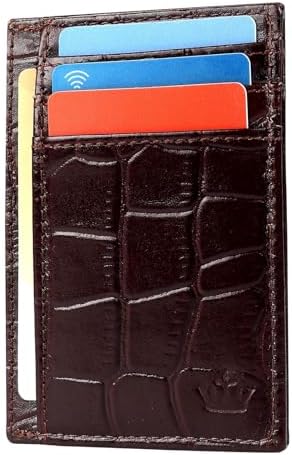 Amazon.com: Blue Men's Alligator Leather Credit Card Holder Slim