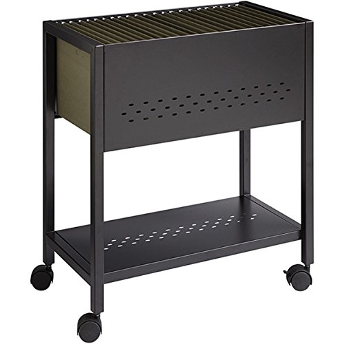 Office Designs 24-inch Black Mobile File Book Cart with Locking Casters
