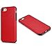 TENDLIN iPhone 7 Case Leather Back Flexible TPU Silicone Hybrid Soft Slim Case for iPhone 7 (Red)