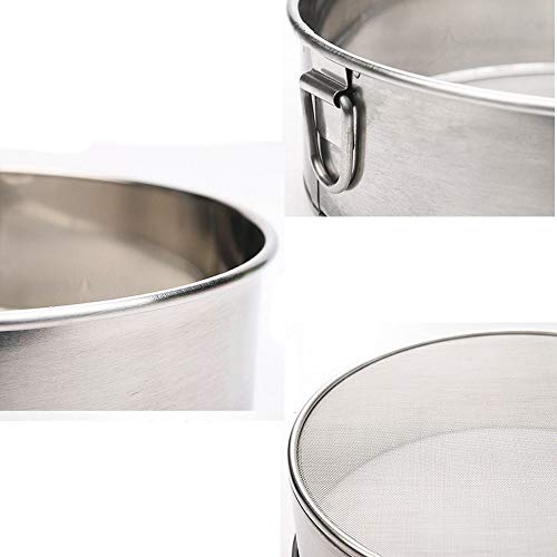 Falytemow Flour Sifter Round Flour Sieve Strainer with 40 Mesh Premium Rustproof Stainless Steel Fine Mesh for Baking 6 inch Diameter x 2 inch High
