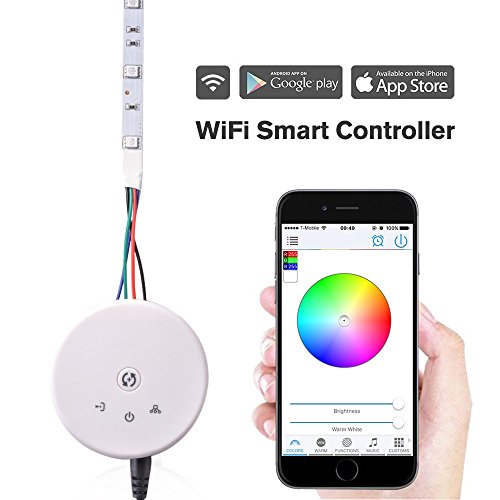 Sunix UFO Wireless WiFi RGB/RGBW LED Strip Light Controller ,DC 12-24V Mini Controller With Remote Function for iOS or Android Smartphones