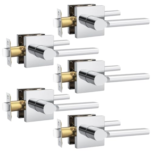 Probrico Polished Chrome Passage Door Lever 5 Pack
