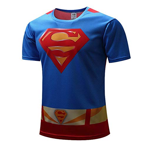 Short Sleeve Dri Fit Superhero Running Shirt Cool Halloween