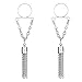 vcmart 2Pcs Fake Nipple Rings Dangle Non Pierced Stainless Steel Faux Body Piercing Jewelry