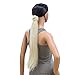 SWACC Women Long Straight/Curly Wavy Wrap Around Ponytail Extension Synthetic Hair Piece Clip in Hair extensions (Straight, Platinum Blonde-60#)thumb 1