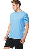 anfilia Men's Rash Guard Short Sleeve Swim Shirts Sportwear Loose Fit UPF 50+