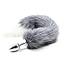 First View Fox Tail Butt Anal Plug Romance Insert SM Special Sex Toy for Adult Cospaly (Gray White)