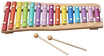 Zewik 15 Note Colorful Xylophone Kids Wooden Musical Instrument Toy,Hand Knock Piano Educational Toy for Kids Best Gift