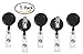 Retractable Badge Holder ID Card Holder Reel with Swivel-Back Alligator Clip Black Pack of 5