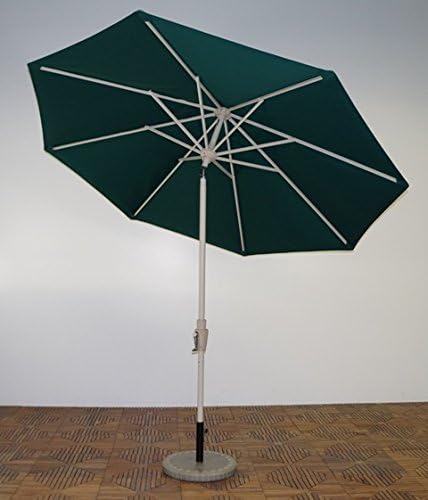 Shade Trends UM9-AS-101 9 x 8 ft. Rib Premium Market Umbrella - Aspen Frame, Forest Green Canopy