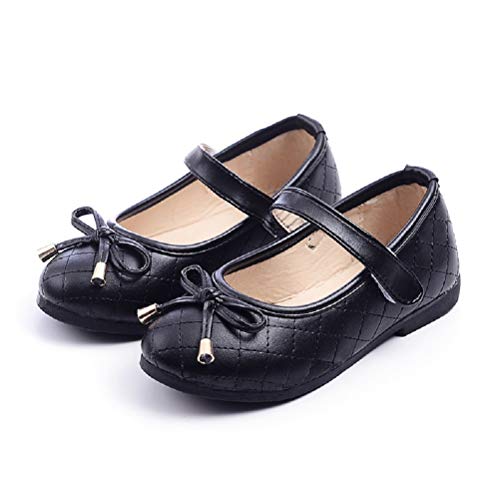ALPHELIGANCE Girls Ballet Mary Jane Strap School Uniform Dress Flat Shoes (Toddler/Little Kid) Black