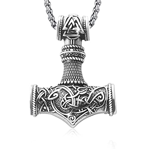 DOTBJ Thors Hammer Mjolnir Necklace for Men 925 Sterling Silver