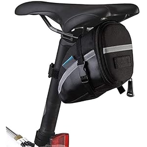 Intsun 0.5L Bike Seat Saddle Wedge Pack Pannier Storage Bag Mountain Road MTB Bicycle Bike Cycling PU Saddle Bag…