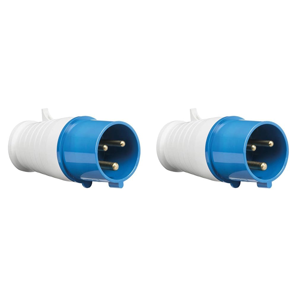 Knightsbridge IN0011 Plug, 2P+E, 240 V, IP44, 32 A, INAV0011, Blue (Pack of 2)