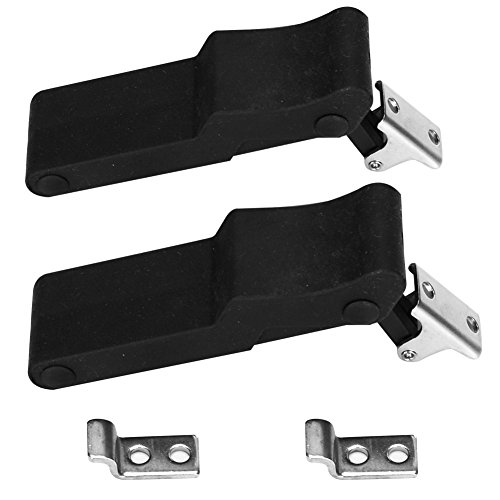 Hardtech1 2pcs Flexible Soft Black Rubber Draw Latch Over Center thermoplastic elastomer Boat Latch with Concealed Keeper for Cooler, Boat Compartment,Cargo Box