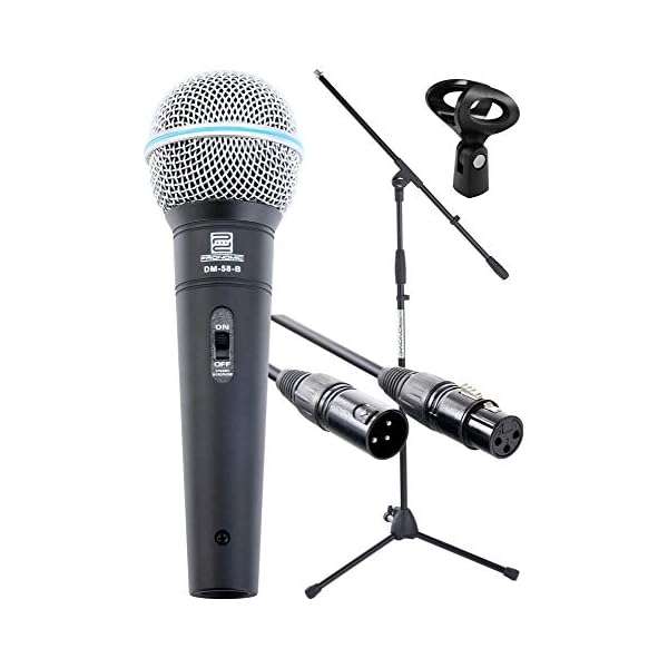Pronomic Superstar Mikrofonset (Komplettset, dynamisches Gesangs Mikrofon, Galgenständer, 5m XLR-Kabel, Mikrofonklemme…