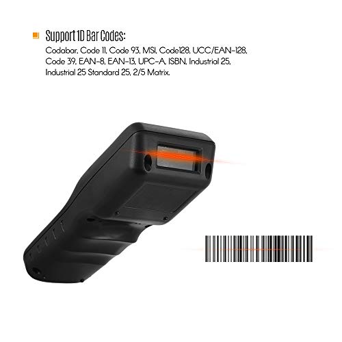 Aibecy PDT Barcode Data Collector 433MHZ Wireless & USB Wired Portable Data Terminal Inventory Device Handheld 1D Bar Code Scanner Reader with Color Screen Multiple Library Collect Inventory Mode