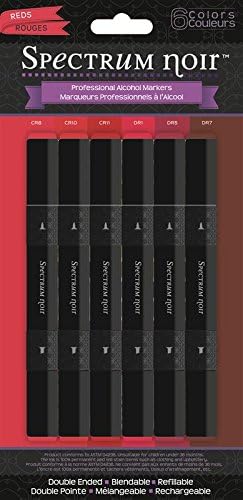 Spectrum Noir Colouring System Alcohol Marker Dual Nib Pens Set Pack of 6 - Reds