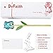 DeFaith Real Rose 24K Gold Dipped, Forever Gifts for Her Valentines Day Anniversary Wedding and Proposal, Attractive Luster and Natural Shape - Teal Blue with Moon Stand