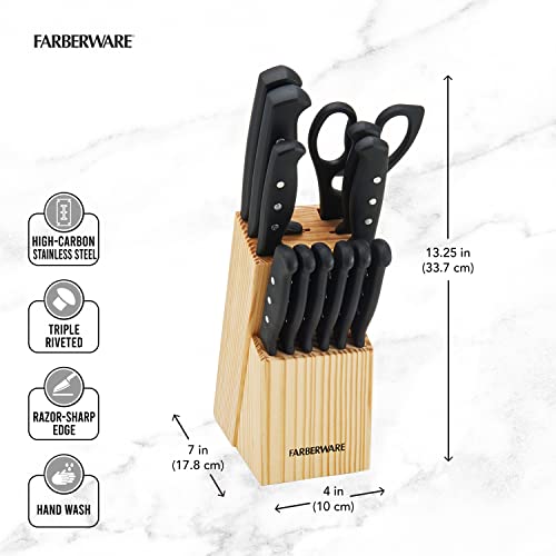 Farberware 22Piece Never Needs Sharpening Triple Rivet HighCarbon