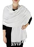Elegant Soft Luxurious Pashmina Cashmere Wrap shawl stole From Peach Couture (Off White)