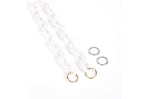 Yichain Chunky Acrylic Purse Strap Bag Chain Handle Replacement,Handbag Purse Making Accessory Decoration (White)