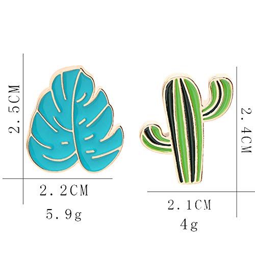 ink2055 Banana Leaf Cactus Unisex Enamel Brooch Pins for Scarf Clothes Lapel Collar Badge Jewelry Accessoriesr - Leaf #
