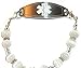 Hidden Hollow Beads Women's 6.5 or 5.5 inch Medical Alert ID Interchangeable Replacement Bracelet, Identification vital info tag (White, 6.5 Inches)
