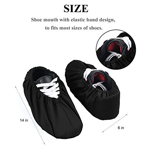 5 Pairs Non Slip Washable Reusable Shoe Covers Cotton and Polyester For Household Thickened Boot Covers, Black