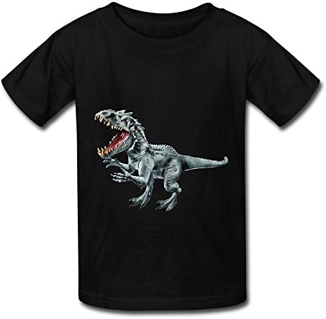 JRZJ Kid's Vintage Jurassic World Indominus Rex Dinosaur T-shirts Size L Black
