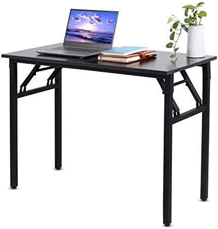 Beliwin, scrivania portatile pieghevole a singolo strato per  computer/laptop/notebook compatto e semplice, piccola scrivania  rettangolare per PC casa/ufficio (nero, 100 x 50 x 75 cm) -