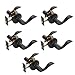 Dynasty Hardware HER-82-12P Heritage Lever Passage Set, Aged Oil Rubbed Bronze, Contractor Pack (5 Pack)