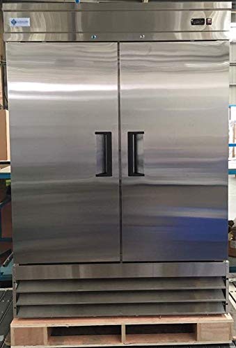 Click Here to See More Images Alpha Chef Equipment Commercial Reach-In Refrigerator - 47 CuFt. Stainless-Steel Double Solid Door