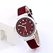 Women Flower Watches COOKI Clearance Ladies Watches Female Watches on Sale Cheap Leather Wrist Watch-Q93 (Red)