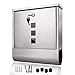 Homdox Stainless Steel Wall Mounted Mailbox Lockable Letterbox Post Box with Retrieval Door & Newspaper Roll