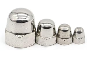 QWUEE 20Pcs M4 Acorn Cap Nuts, Stainless Steel 18-8 (304) Acorn Nuts