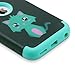 ULAK iPod Touch 7th Generation Case, iPod Touch 6 Case, Heavy Duty Shockproof High Impact Protective Case with Dual Layer Soft Silicone + Hard PC for Apple iPod Touch 7/6/5, Mint Green Cat