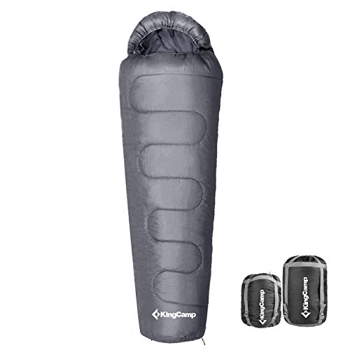 KingCamp Mummy Sleeping Bag 8.6 Degree F 300g/m2 Warm Loft Filling Cold Weather Ultra Compact for Camping Backpacking 4 Season Ultralight Men and Women Adult Lightweight with Compression Sack