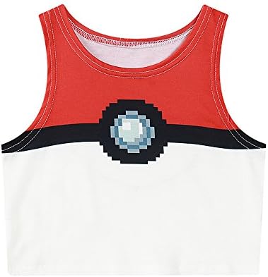 Women Bustier Crop Top Skinny T-Shirt Sports Dance Tops Vest Tank … Red