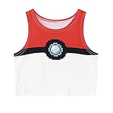 Pokemon Go! Women Bustier Crop Top Skinny T-Shirt Sports Dance Tops Vest Tank