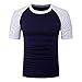 MUSE FATH Mens Casual Raglan T-Shirt, 100% Cotton Short Sleeve Baseball Jersey Tee Shirt