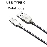 Type-C USB Cable,3.3FT Metal Braided 3.1A Output Fast Charger Data Cable for Samsung Galaxy S8+(Grey), Chromebook ( Gray ), LG G6 V20 G5,Google Pixel, Nexus 6P 5X, Huawei P9, HTC 10