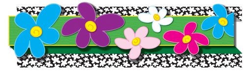 Carson Dellosa | Flowers Bulletin Board Borders | 3D, 8 Strips, 24ft