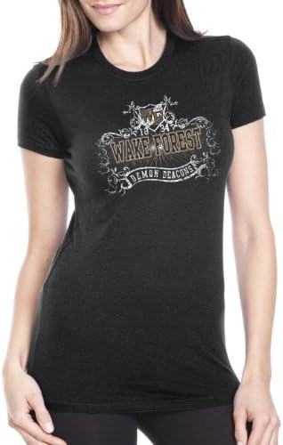 NCAA Wake Forest Demon Deacons Women's Prius2 Long Body Classic T-Shirt (Black, Large)