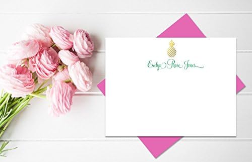 Personalized Stationery, Personalized Stationary, Personalized Thank you Cards, Personalized Faux Gold Foil Notecards, Cards and Envelopes, Set of 10 Flat Notecards and Envelopes